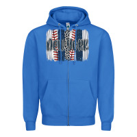 True Royal new york baseball team spirit brushstrokes Zipper Hoodie - Artiststas