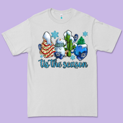 Tis The Season Christmas Tree  Cake Winter And Snowman Premium Tee Designed By Adodesignshop