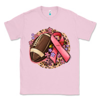 Bubblegum Pink breast cancer ribbon and american football Classic Tee - MaliasSmallBusiness