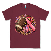Burgundy breast cancer ribbon and american football Classic Tee - MaliasSmallBusiness