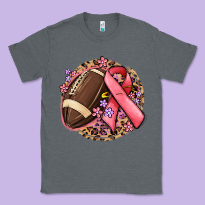 Breast Cancer Ribbon And American Football Classic Tee Designed By Maliassmallbusiness