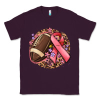 Plum breast cancer ribbon and american football Classic Tee - MaliasSmallBusiness