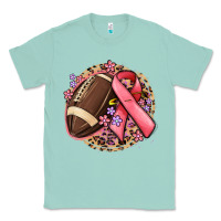 Seafoam breast cancer ribbon and american football Classic Tee - MaliasSmallBusiness