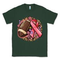 Sports Green breast cancer ribbon and american football Classic Tee - MaliasSmallBusiness