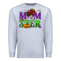 Heather Grey Momster Halloween Premium Sweatshirt - NancyCooperArtShop