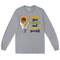 Heather Grey break your limits Long Sleeve Tee - MaliasSmallBusiness