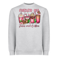 Heather Grey fueled by jesus and coffee Heavyweight Sweatshirt - MaliasSmallBusiness