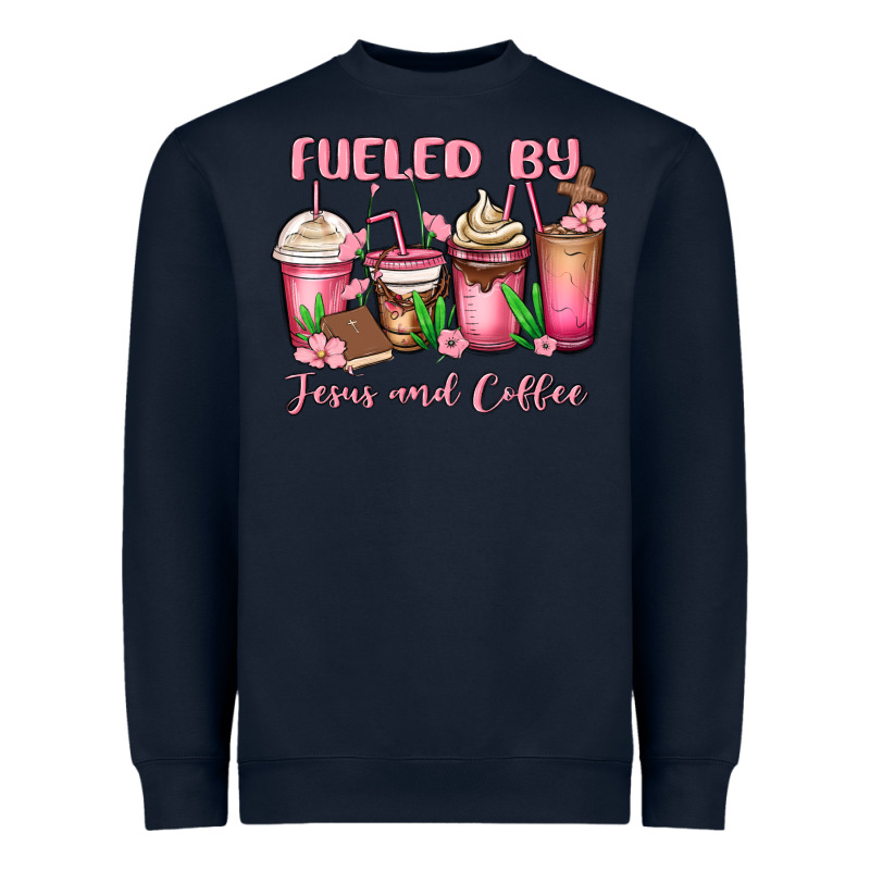 Fueled By Jesus And Coffee Heavyweight Sweatshirt by MaliasSmallBusiness | Teevron