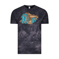 Cloud Black gemstone wood leopard patch Vintage Tee - AdoDesignShop