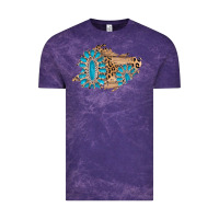 Cloud Purple gemstone wood leopard patch Vintage Tee - AdoDesignShop