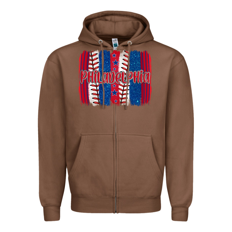 Philadelphia Baseball Team Spirit Brushstrokes Zipper Hoodie by Artiststas | Teevron