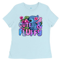 Baby Blue cute and fluffy stitch Ladies Tee - Zillion Design Studio