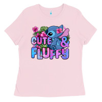 Bubblegum Pink cute and fluffy stitch Ladies Tee - Zillion Design Studio