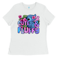 White cute and fluffy stitch Ladies Tee - Zillion Design Studio