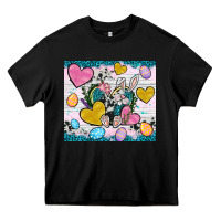 Black Easter hearts Cowhide tumbler Easter Day Heavy Core Tee - Neo Western