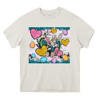 Cream Easter hearts Cowhide tumbler Easter Day Heavy Core Tee - Neo Western
