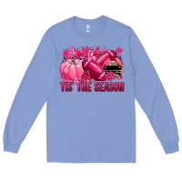 Colony Blue Tis' the season Football Breast Cancer Long Sleeve Tee - NancyCooperArtShop