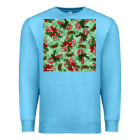 Ocean Blue Christmas candy cane Premium Sweatshirt - NancyCooperArtShop