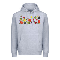 Heather Grey summer fruits Premium Hoodie - TumblerDesignByShophia