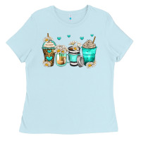 Baby Blue daisy coffee cups Ladies Tee - Zillion Design Studio
