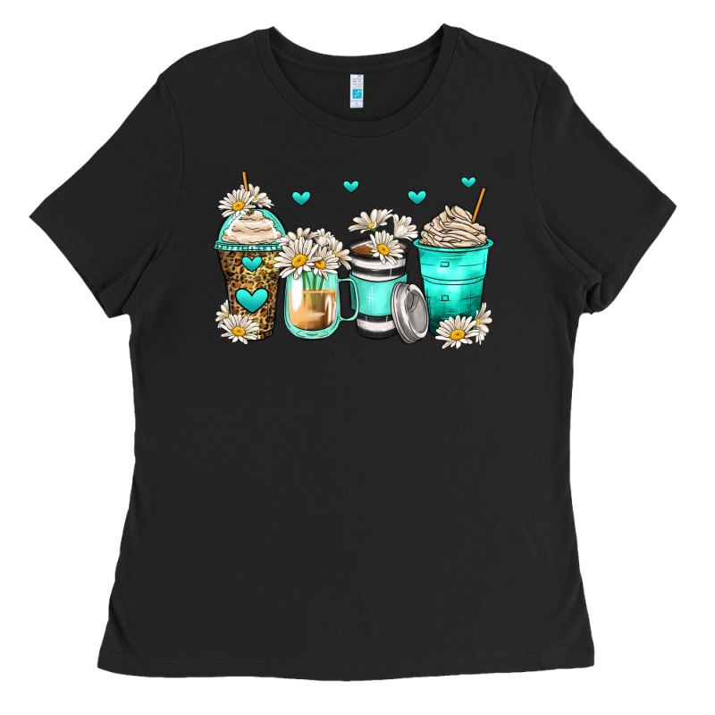 Daisy Coffee Cups Ladies Tee by Zillion Design Studio | Teevron