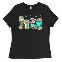 Black daisy coffee cups Ladies Tee - Zillion Design Studio