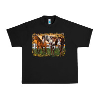 Black 2 horses at the ranch Urban Heavy Tee - LillyAllenDesigns