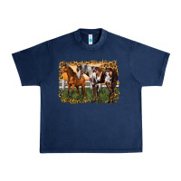 Navy 2 horses at the ranch Urban Heavy Tee - LillyAllenDesigns