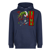 Navy Christmas Character Heavyweight Hoodie - NancyCooperArtShop