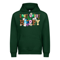 Forest Green Easter Day Don't worry be hoppy Urban Hoodie - OliviaCreatesArt