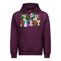 Mauve Wine Easter Day Don't worry be hoppy Urban Hoodie - OliviaCreatesArt