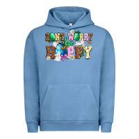 Pigment Pebble Blue Easter Day Don't worry be hoppy Urban Hoodie - OliviaCreatesArt