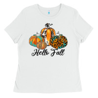 White hello fall Ladies Tee - JahusDesignShop