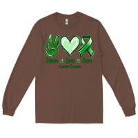 Chestnut Peace love cure Liver Cancer Long Sleeve Tee - NancyCooperArtShop