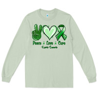 Matcha Peace love cure Liver Cancer Long Sleeve Tee - NancyCooperArtShop