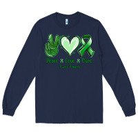 Navy Peace love cure Liver Cancer Long Sleeve Tee - NancyCooperArtShop