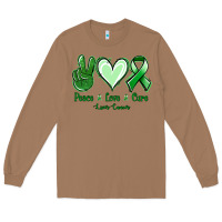Toasted Coconut Peace love cure Liver Cancer Long Sleeve Tee - NancyCooperArtShop
