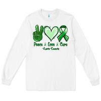 White Peace love cure Liver Cancer Long Sleeve Tee - NancyCooperArtShop