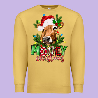 Mooey Christmas Premium Sweatshirt Designed By Texasbilliewilder