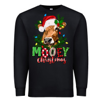 Black Mooey Christmas Premium Sweatshirt - texasbilliewilder