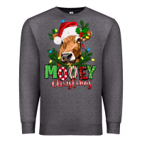 Charcoal Heather Mooey Christmas Premium Sweatshirt - texasbilliewilder