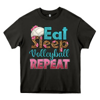 Asphalt eat sleep volleyball repeat Heavy Core Tee - HRA Design Shop