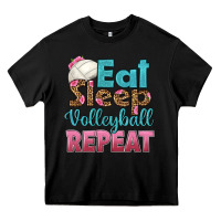 Black eat sleep volleyball repeat Heavy Core Tee - HRA Design Shop
