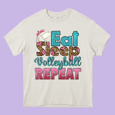 Eat Sleep Volleyball Repeat Heavy Core Tee Designed By Hra Design Shop