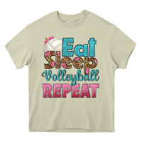 Mossy eat sleep volleyball repeat Heavy Core Tee - HRA Design Shop