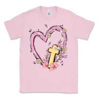 Bubblegum Pink heart cross Classic Tee - MaliasSmallBusiness