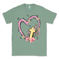 Sage heart cross Classic Tee - MaliasSmallBusiness