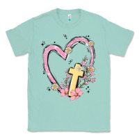 Seafoam heart cross Classic Tee - MaliasSmallBusiness