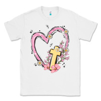 White heart cross Classic Tee - MaliasSmallBusiness