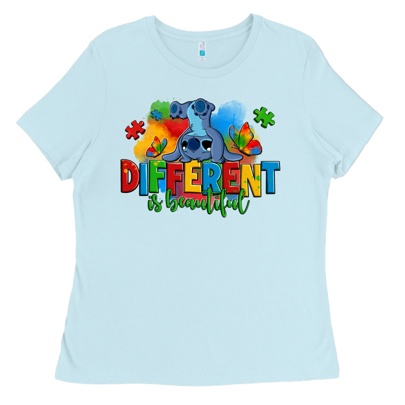 Different Is Beautiful Autism Stitch Ladies Tee by Zillion Design Studio | Teevron